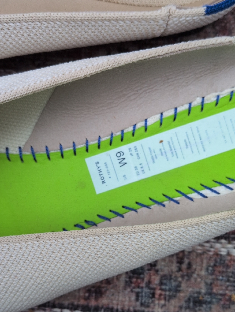 Rothy's Cream Canvas Slip-On Flats
